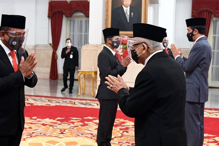 Presiden Joko Widodo melantik para menteri negara dan wakil menteri negara (wamen) sisa masa jabatan periode tahun 2019 – 2024. /Instagram.com/@sekretariat.kabinet.